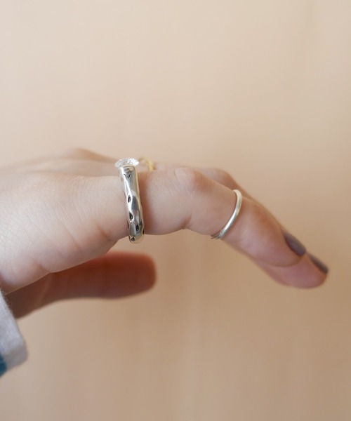 SILVER5ジルコニアピンキーリング/レディース/メンズ/（リング）｜e.m.