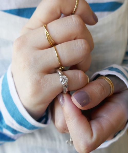 SILVER5ジルコニアピンキーリング/レディース/メンズ/（リング）｜e.m.