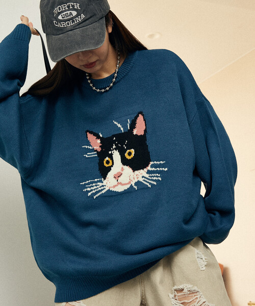 セール】PUBLUX/パブリュクス Various キャット デザイン ニット 限定