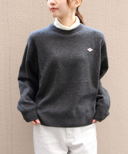 DANTON/ダントン ラムズウール クルーネックプルオーバー ロング