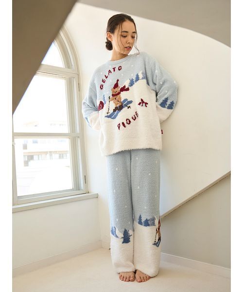 セール】【HOLIDAY】スキーベアジャガードプルオーバー（ルームウェア