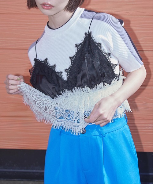 miette（ミエット）の「ヘムレースキャミソールビスチェ（キャミソール