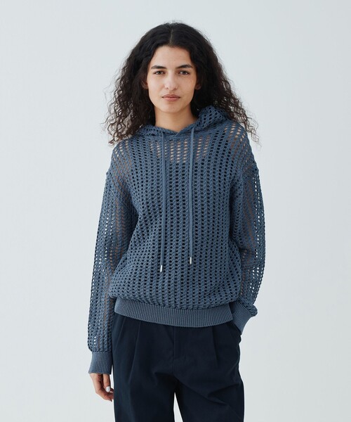 オープンワークコットン フードプルオーバー（パーカー）｜GALERIE VIE