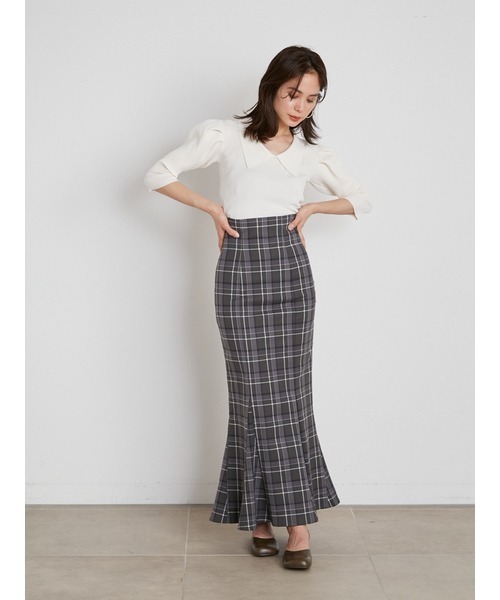 SNIDEL（スナイデル）の「ハイウエストタイトヘムフレアチェック