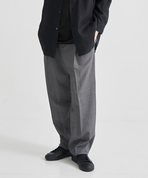 ATON / エイトン】TWIST WOOL TROPICAL TWO TUCKED EASY PANTS