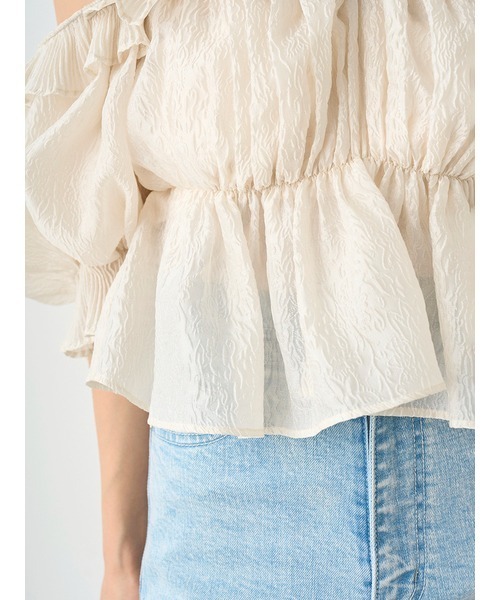 SNIDEL（スナイデル）の「ジャガードボリュームギャザーオフショル