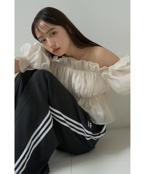SNIDEL（スナイデル）の「ジャガードボリュームギャザーオフショル
