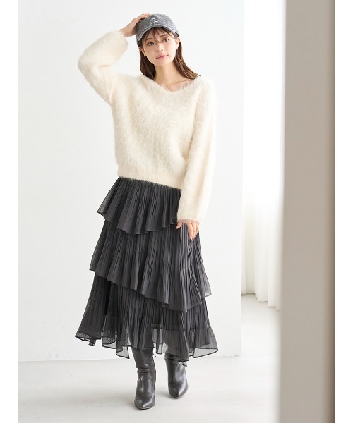 SNIDEL（スナイデル）の「【HIGH QUALITY】スリアルパカVネックプル