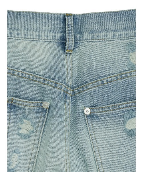 Ameri（アメリ）の「HEM FRINGE EGG DENIM PANTS（デニムパンツ）」 - WEAR