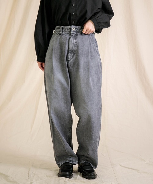 Brocante / ブロカント] 12ozリングBKデニム アンプリッセパンツ