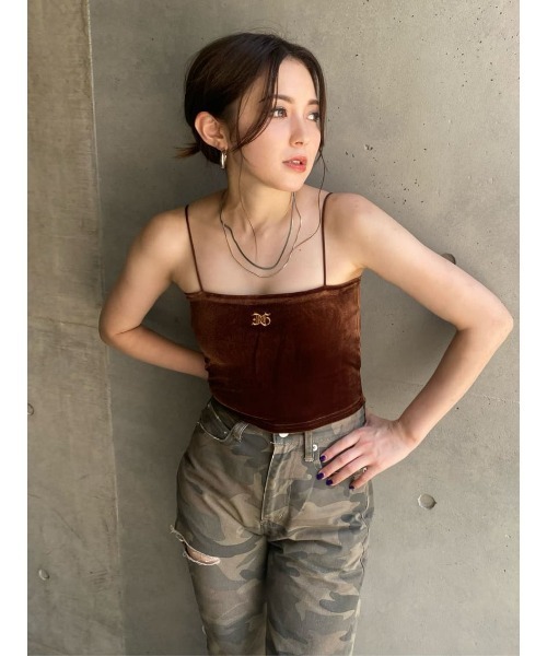 EGOIST（エゴイスト）の「ラメ刺繍ベロアビスチェ（キャミソール