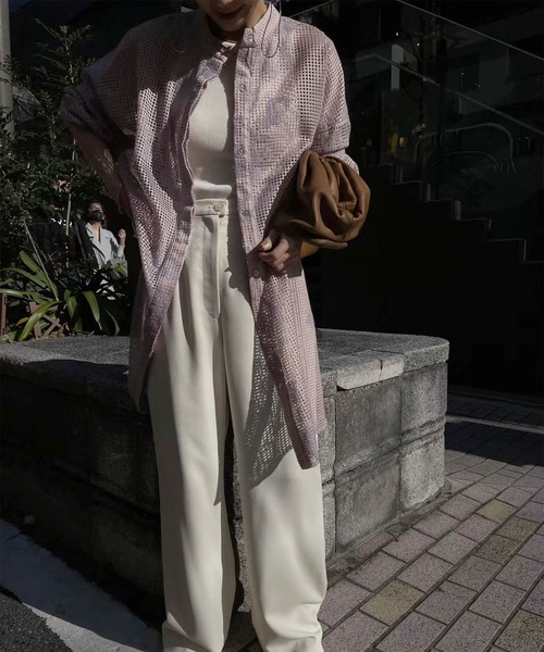 Ameri（アメリ）の「MEDI CROSS STITCH LIKE SHIRT（シャツ/ブラウス