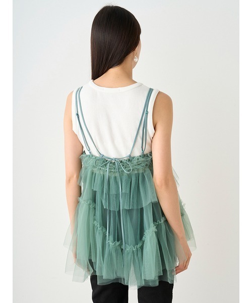 SNIDEL（スナイデル）の「チュールキャミレイヤードトップス（Tシャツ