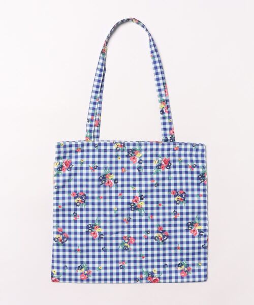 Liaa/ギンガムチェック柄 花柄 トートバッグ A18379（トートバッグ