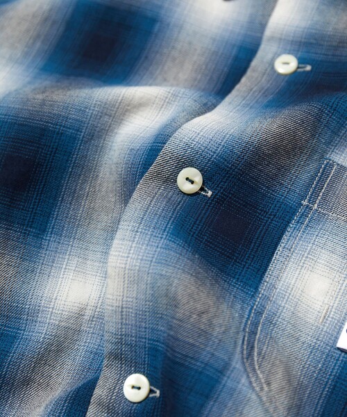 CAHLUMN/カウラム Magazine Pocket Open Collar Shirt(Ombre)/マガジン