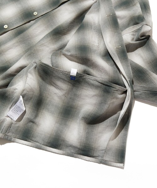 CAHLUMN/カウラム Magazine Pocket Open Collar Shirt(Ombre)/マガジン