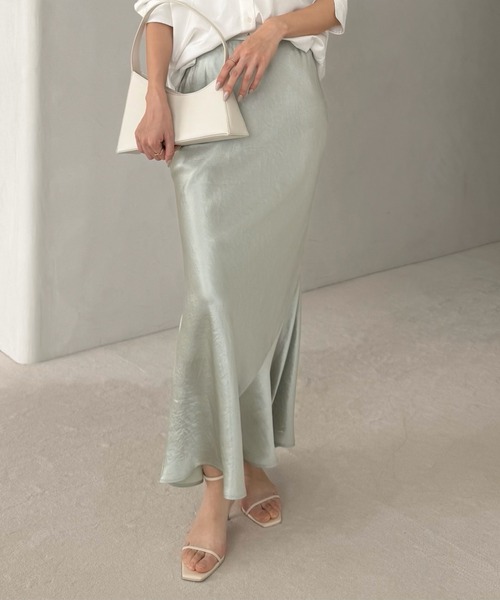 アセテートサテンナロースカート（スカート）｜anuans（アニュアンス