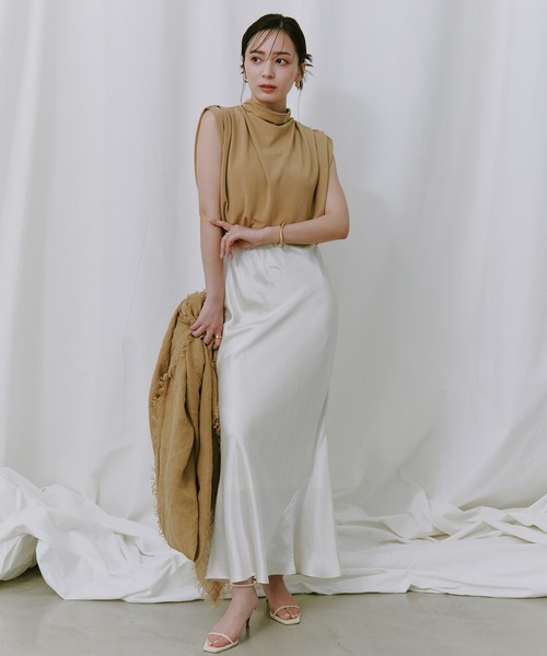 アセテートサテンナロースカート（スカート）｜anuans（アニュアンス