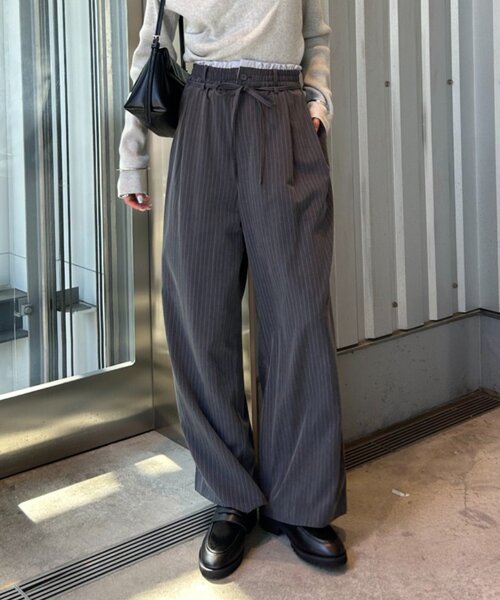 セール】【4サイズ展開/ストライプ柄、無地 / ウエストの配色が