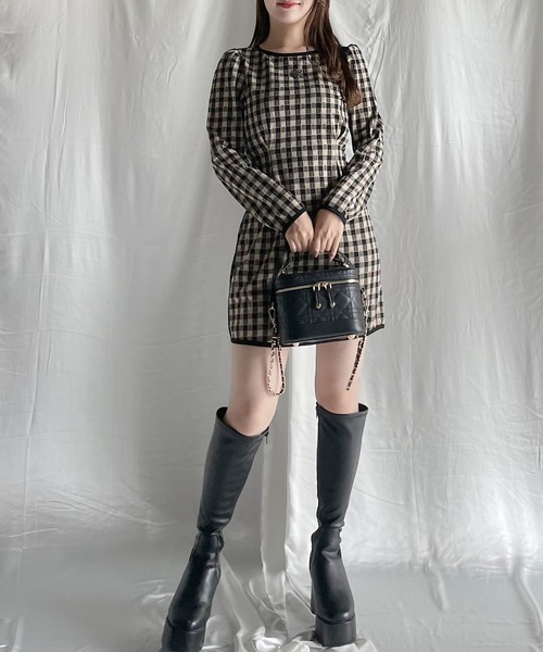 NOMAE（ノーマエ）の「【長袖で再登場!!】バックオープンリボンミニ