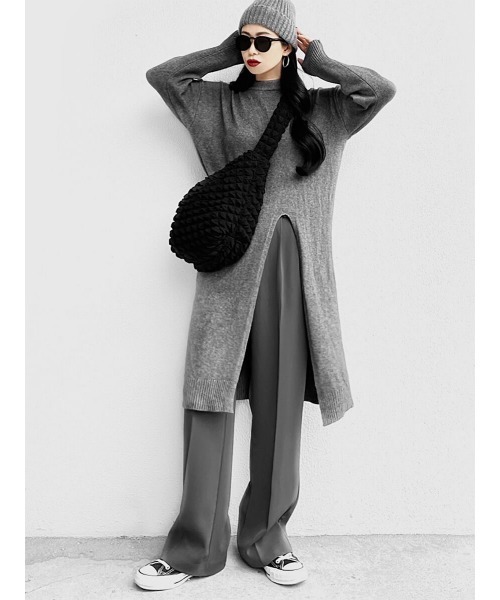 LVEU.（ラブユ.）の「Side slit long knit / サイドスリットロング