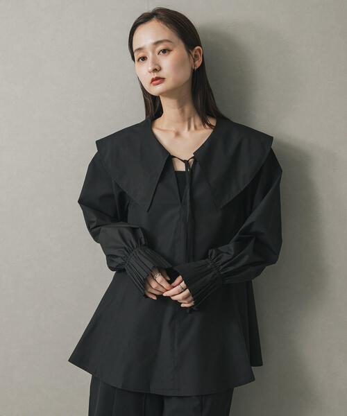 セール】ビッグカラーカフスプリーツブラウス（シャツ/ブラウス