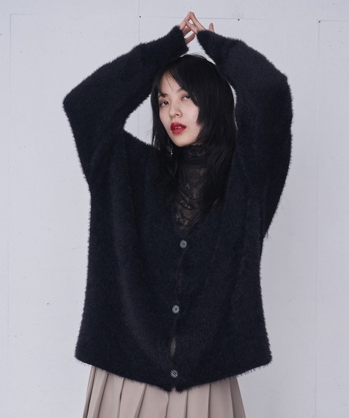 FEKETE（フェケテ）の「OVERSIZED SHAGGY KNIT CARDIGAN / オーバー