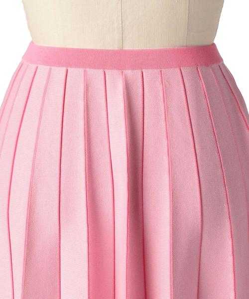 Drawer（ドゥロワー）の「Drawer 18Gプリーツニットスカート（ピンク