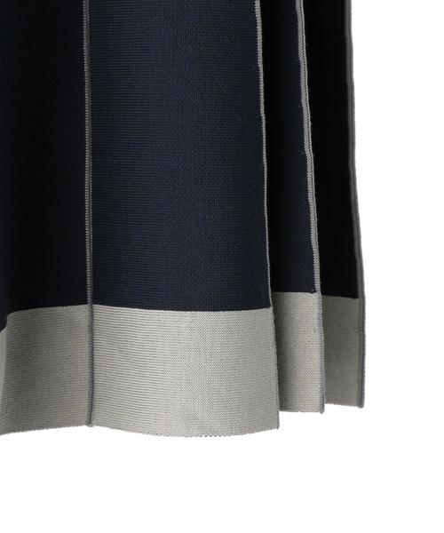 美品】Drawer 18Gステレオボーダープリーツニットスカート Drawer