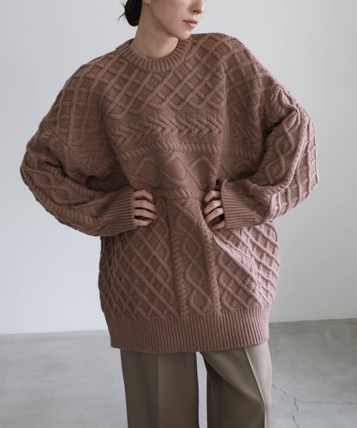 セール】ランダムケーブルオーバーニット（ニット/セーター）｜select