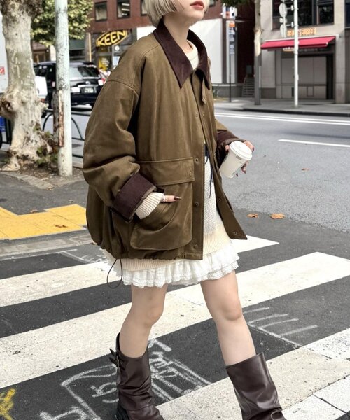 w closet（ダブルクローゼット）の「スエードライク中綿ジャケット