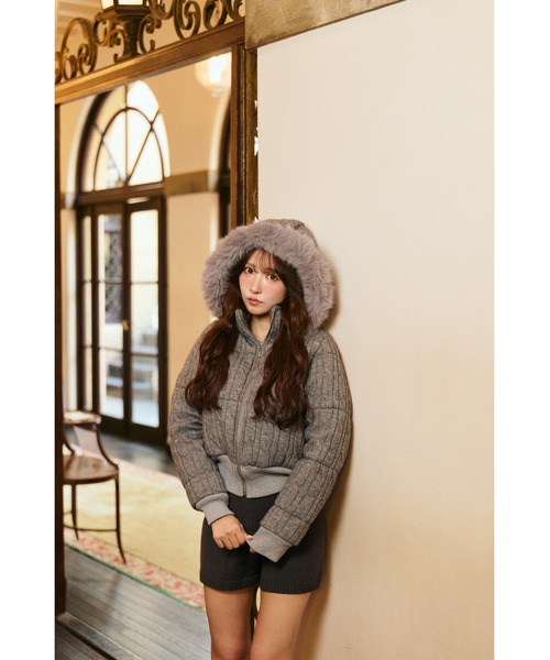 Cable Knit Padded Jacket（ブルゾン）｜MISTREASS（ミストレアス）の