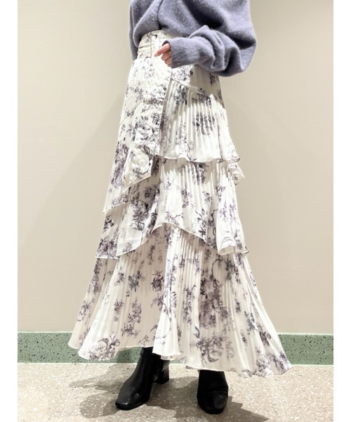 SNIDEL（スナイデル）の「Sustainableプリントプリーツティアード