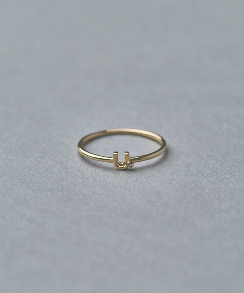 ete（エテ）の「○[シェア] K10YG ダイヤモンド ホースシュー リング