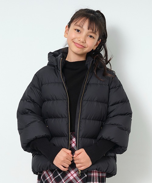 セール】ガールズ リブスリーブダウンジャケット（ダウンジャケット