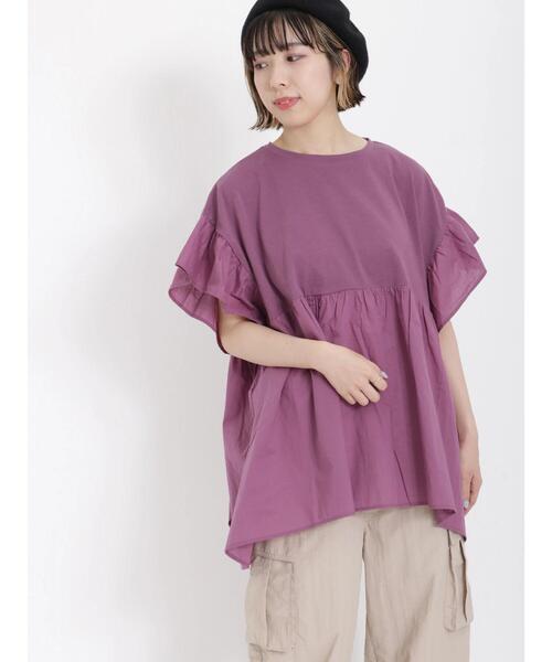 Samansa Mos2（サマンサ モスモス）の「袖フリルドッキングチュニック