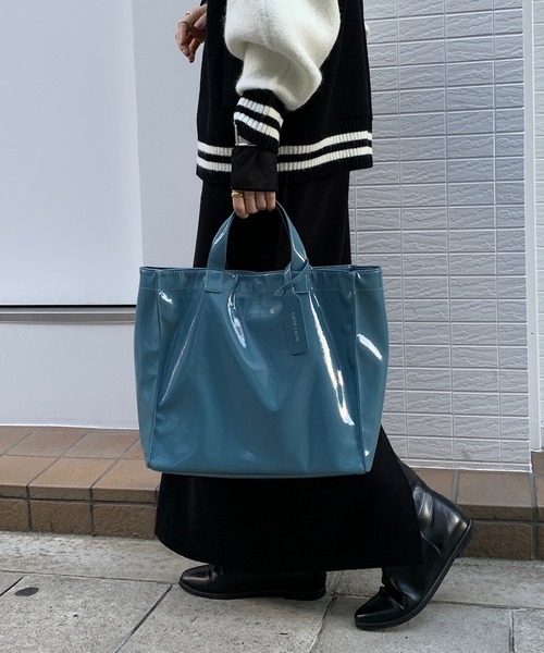 WEB限定】 ソフトエナメルショッパーバッグ（ハンドバッグ）｜DouDou