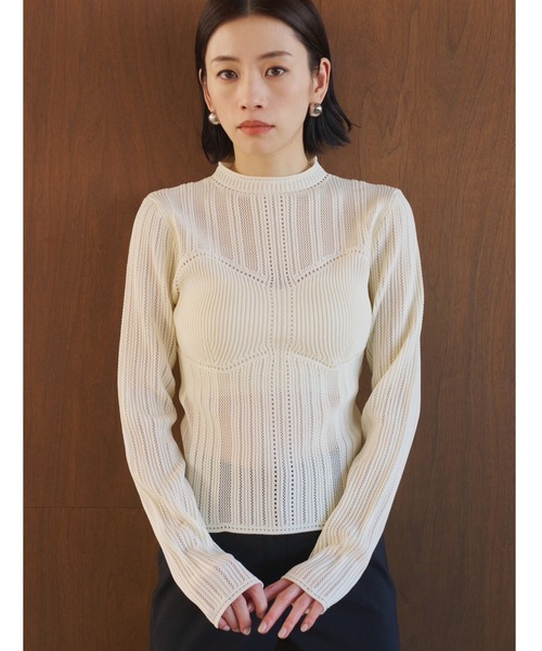 ビスチェデザイン透かし編みトップス（ニット/セーター）｜AIC