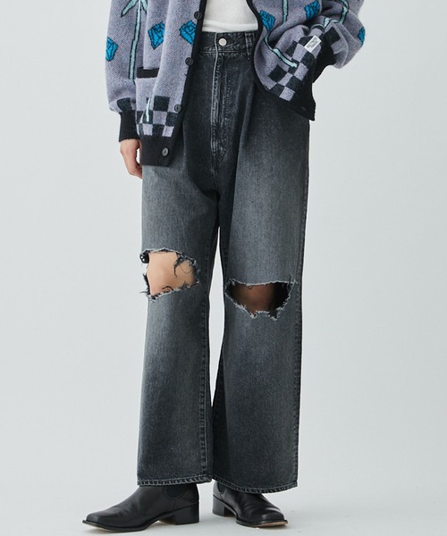 Jieda（ジエダ）の「DAMAGE ONE TUCK WIDE STRAIGHT DENIM（デニム