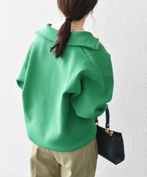 WEB限定】SHIPS any:〈手洗い可能〉ハーフ ジップ ハイネック プル