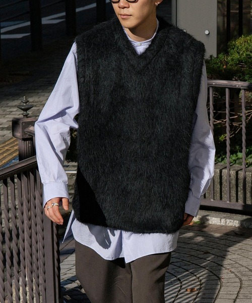別注】THE INOUE BROTHERS Pullover Suri Vest Suri Alpaca TIB23