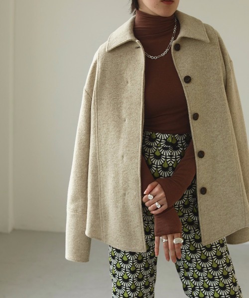 TODAYFUL（トゥデイフル）の「ウールシャツジャケット（ノーカラー