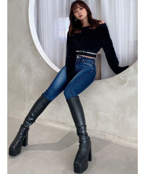 GYDA（ジェイダ）の「ストレッチフェイクレザー チャンキーロング