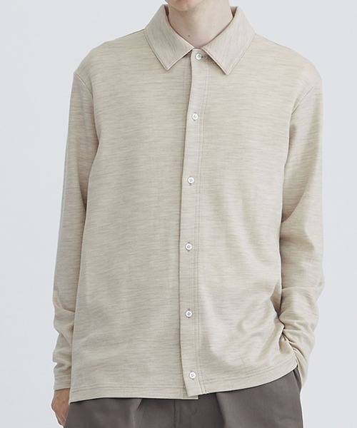 Cale/カル】Knit Polo Shirts-ウールポンチ（シャツ/ブラウス）｜Cale