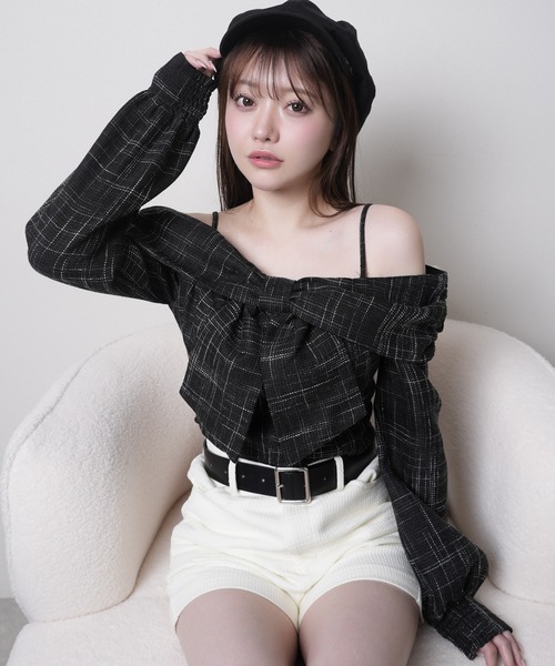 LIPSERVICE（リップサービス）の「リボンオフショルロングスリーブ