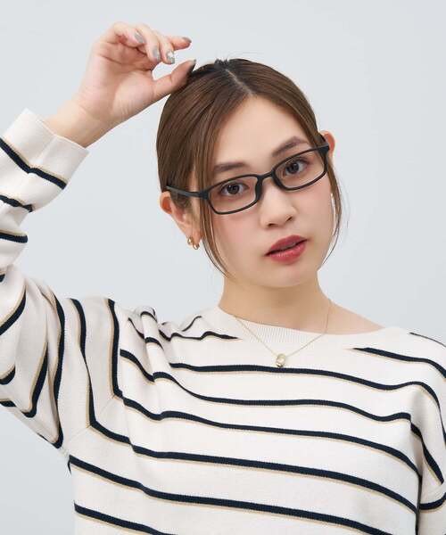 スクエア型 メガネ｜横長 軽量 眼鏡 伊達めがね 度付き（レンズ交換券