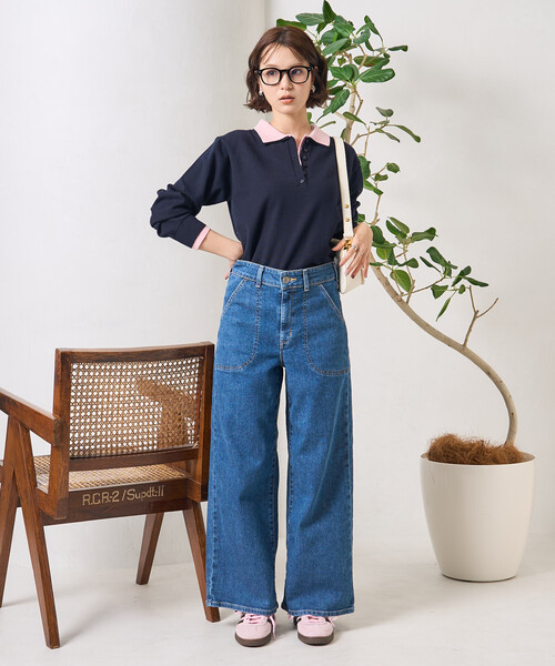 SOMETHING × FREAK'S STORE/サムシング 別注 LISA LACE UP WIDE DENIM