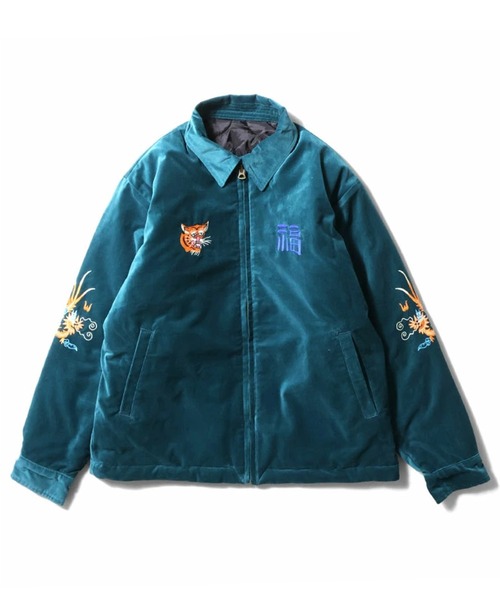 HOUSTON ヒューストン REVERSIBLE VIETNAM JACKET 虎 MAP柄 刺繍