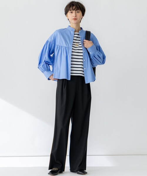 セール】【洗える】CANCLINI ギャザー フレア ブラウス（シャツ