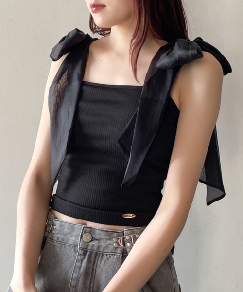 NOMAE（ノーマエ）の「【再入荷】シアーリボンキャミ / カップ付き